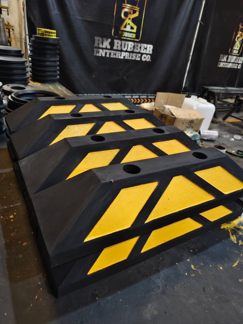 Rubber Wheel Chock Yellow Black